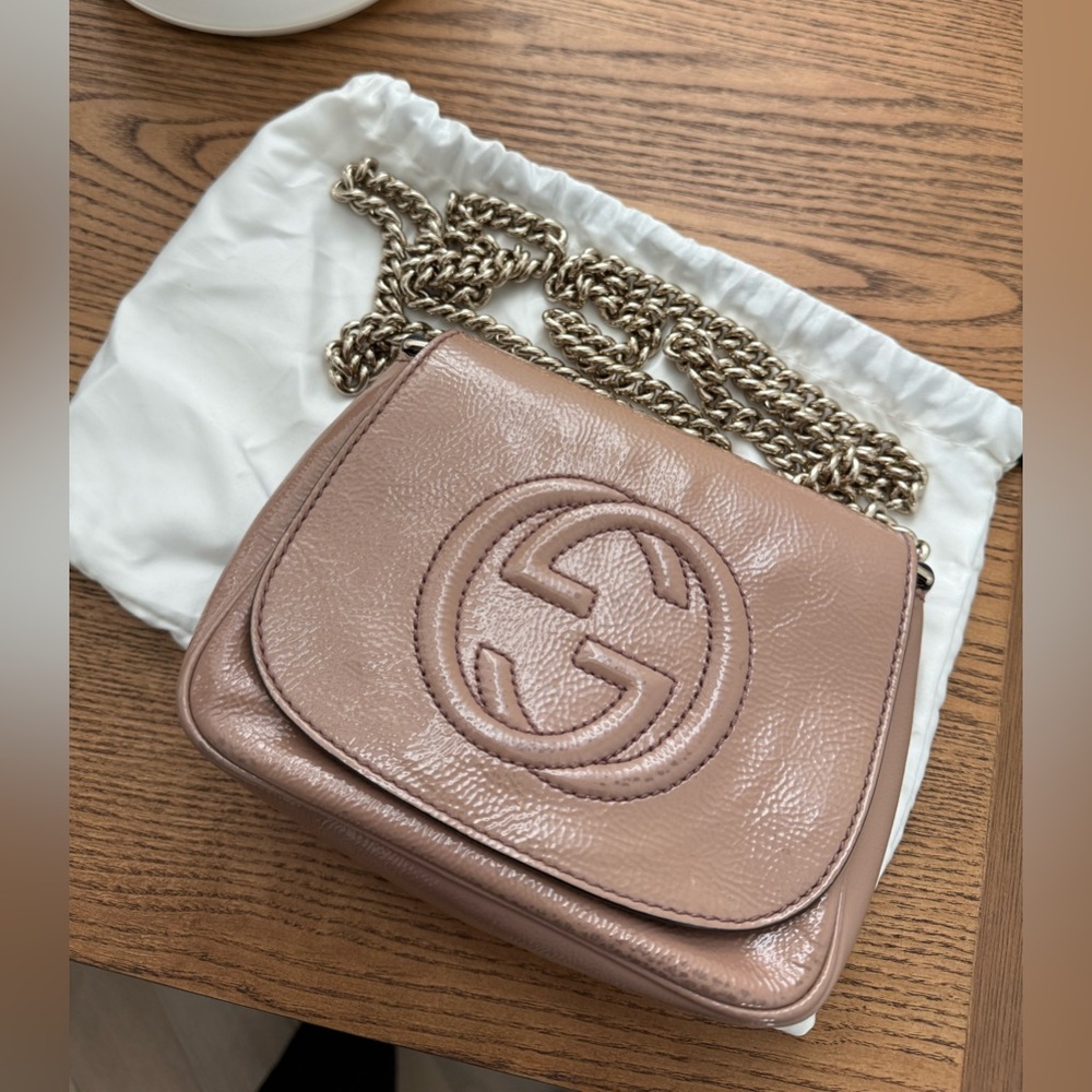Gucci Tan Leather Chain Bag